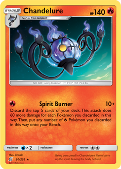 Chandelure Spirit Burner ptcgo in Game Card - for Pokemon TCG Online 
