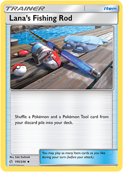 Pokemon Cards Lanas Fishing Rod 195/236 x4 Playset Cosmic Eclipse