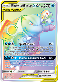 show original title Details about   & Squirtle Wartortle Blastoise & Tag Team GX pokecustoms Card 