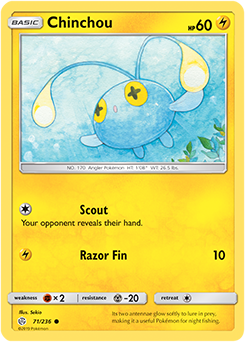 Details about   Pokemon TCG: Chinchou Common Reverse Holo Card 73/214 SM8 Lost Thunder