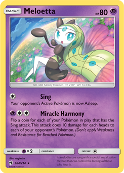 CARTAS DE POKÉMON MELOETTA BÁSICO ps 90 DEL AÑO 2019 Nº648