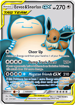 Eevee & Snorlax GX SM169 Online Code Card for PTCGO Fast <8hr Del Tag Team! 