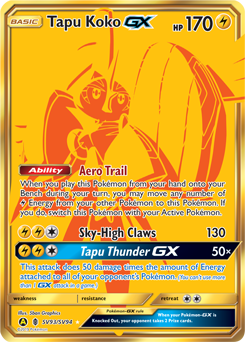 Card Tapu Koko 85/214 da coleção Lost Thunder