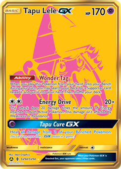 PTCGO, Digital Card RR Tapu Lele GX RAINBOW RARE for Pokemon TCG Online