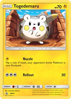 Coin & Togedemaru Promo Card Sun & Moon 3 Booster Packs Details about   Pokémon TCG 