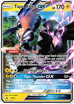 Card Tapu Koko-GX 153/145 da coleção Guardians Rising