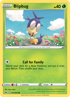 Common Card 016/202 Blipbug Pokemon TCG Sword & Shield S&S 