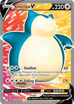 Ultra Rare Pokemon TCG Card Snorlax V 141/202