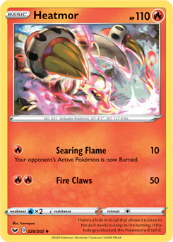 4x Heatmor 034/192 Rebel Clash Set Uncommon Pokemon Card NEAR MINT 