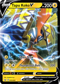 Pokémon Card Game / RRR / Thunder / Sword & Shield Expansion Pack  Single-Shot Master 018/070 [RRR] : (Kira) Tapu Koko VMAX, Toy Hobby