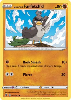 Card Galarian Farfetch'd 78/198 da coleção Chilling Reign