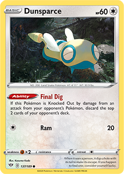 Dunsparce PL 73  Pokemon TCG POK Cards