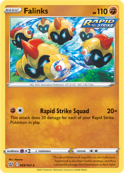 Digital Card 4x Falinks 109/192 Rebel Clash Pokemon PTCGO Sent Fast 