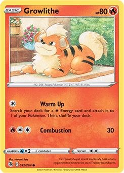 Pokemon Basic Card #17 GROWLITHE 