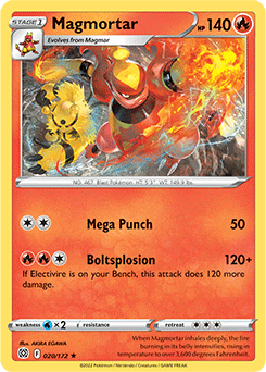 RCL Pokemon Card 30/192 Magmortar Rebel Clash Rare Reverse Holo 