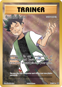 Full Art FA Brock's Grit for Pokemon TCG Online digital ptcgo in Game Card 