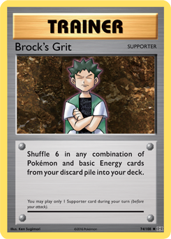 Brock's Grit x4-53/68 Hidden Fates Pokemon Trainer Cards Playset 
