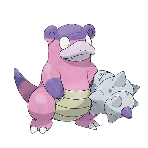 Mundo Pokémon - 080- Slowbro. Tipo: água/psíquico. Evolução: Estágio Final.  Histórico: Quando um Shellder morde a cauda de Slowpoke ele se torna um  lesado Slowbro, se o Shellder é retirado durante uma