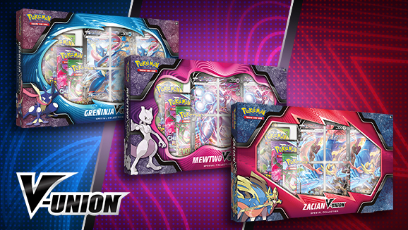 Pokémon V-Union Special Collection Box Mewtu Quajutsu Zacian VUNION NEU Auswahl