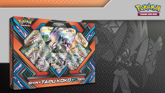 Pokemon Trading Card Game Shiny Tapu Koko GX Box Foil Card & 4 Booster Pack 