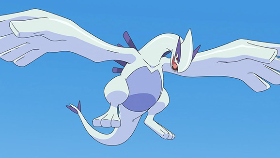 Pokémon lendário branco com olhos azuis · Creative Fabrica