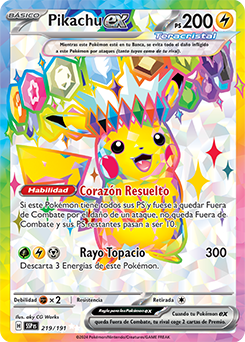 Pikachu ex | Chispas Fulgurantes | Base de datos de cartas de JCC