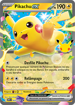 Pikachu ex — 30C · 053/128 · PT · NM