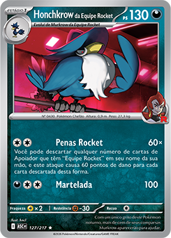 Honchkrow da Equipe Rocket | Heróis Excelsos | Banco de Dados de
