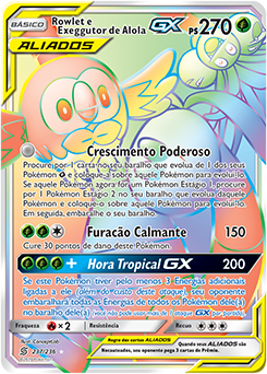 Rowlet e Exeggutor de Alola-GX