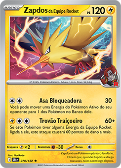 Zapdos da Equipe Rocket | Rivais Predestinados | Banco de Dados de