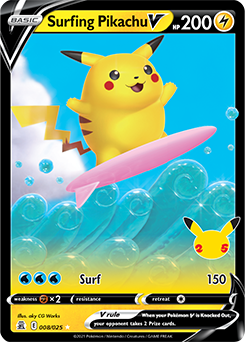 Surfing Pikachu V Pokémon card